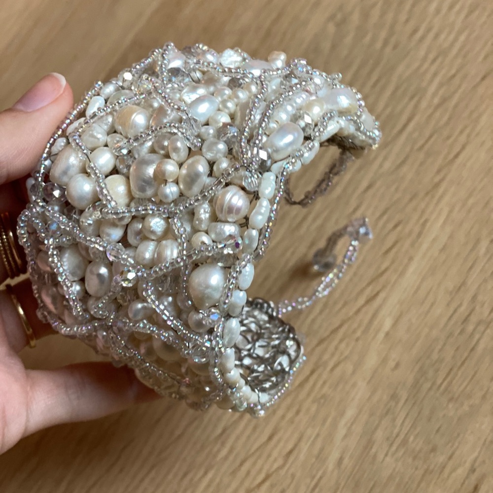 Wire Pearl Arm Cuff or Bracelet - Picture 4 of 7